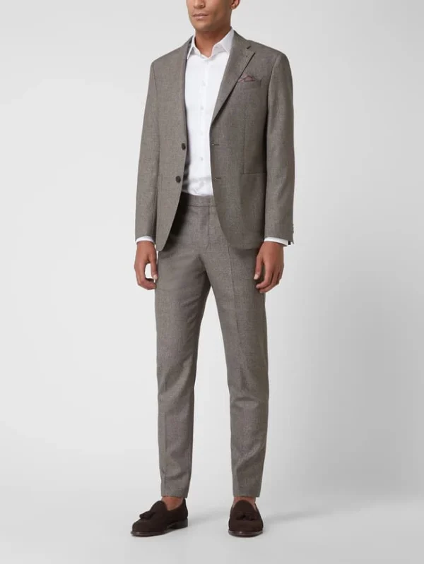 Blitzangebot ? Pierre Cardin Slim Fit 2-Knopf-Sakko Mit Stretch-Anteil Modell ‘Michel’ – Aubergine Meliert ? 1