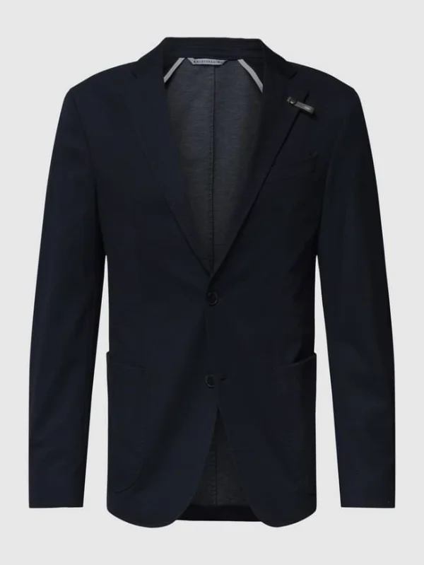 Blitzangebot ? Baldessarini Slim Fit 2-Knopfsakko Mit Anstecknadel Modell ‘Seba’ – Marineblau ? 3