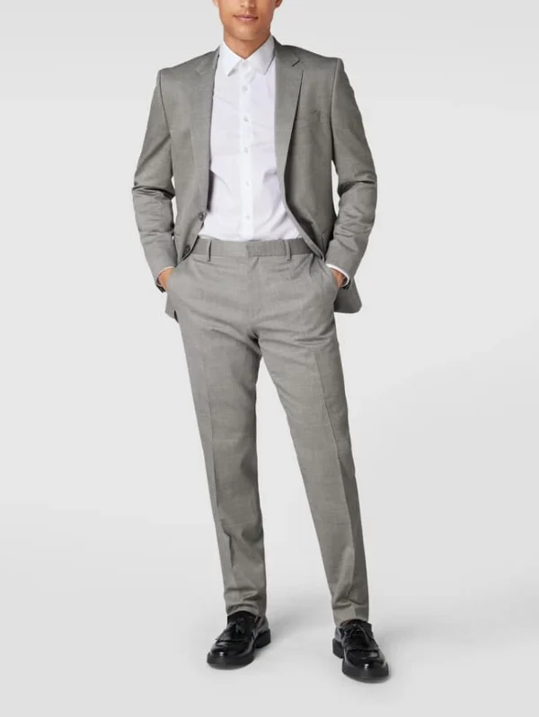 Auslauf ? BOSS Slim Fit Anzughose Mit Stretch-Anteil Modell ‘Genius’ – Hellgrau ? 1