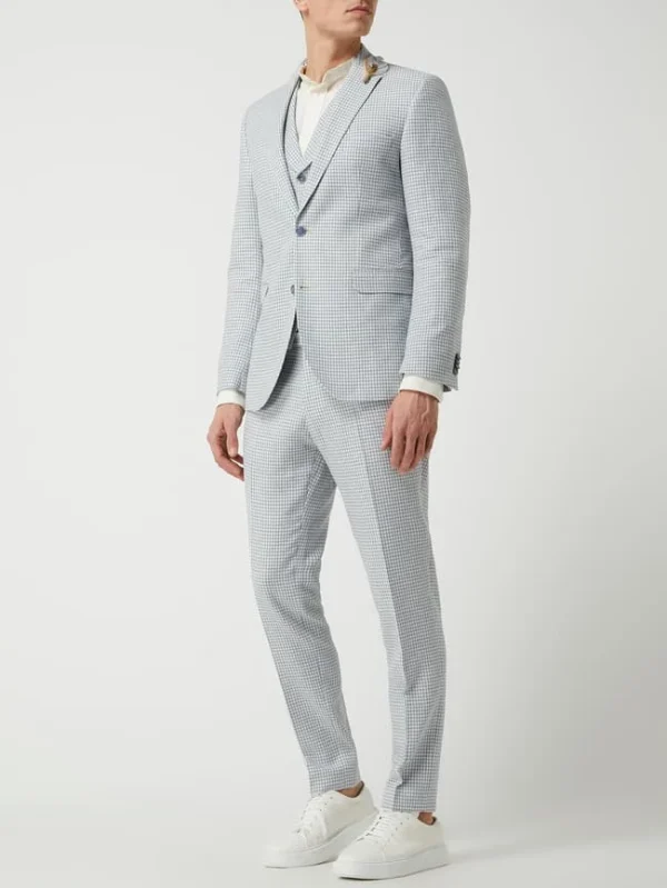 Bestpreis ? CG – Club Of Gents Slim Fit 2-Knopf-Sakko Mit Leinen-Anteil Modell ‘Paul’ – Hellblau ✨ 1
