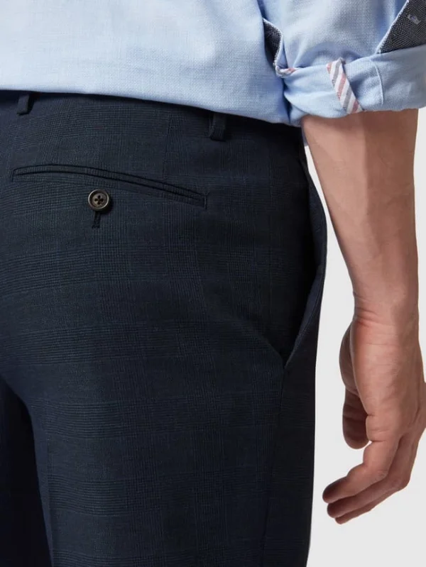 Blitzangebot ? Tommy Hilfiger Anzughose Mit Karomuster – Marineblau ? 4