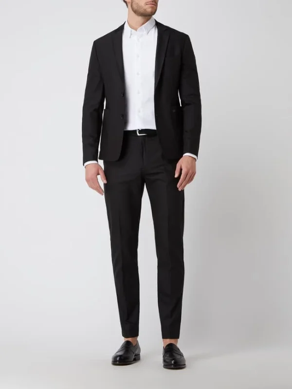 Aktion ? MOS MOSH Slim Fit Anzughose Mit Stretch-Anteil Modell ‘Russel’ – Schwarz ? 1