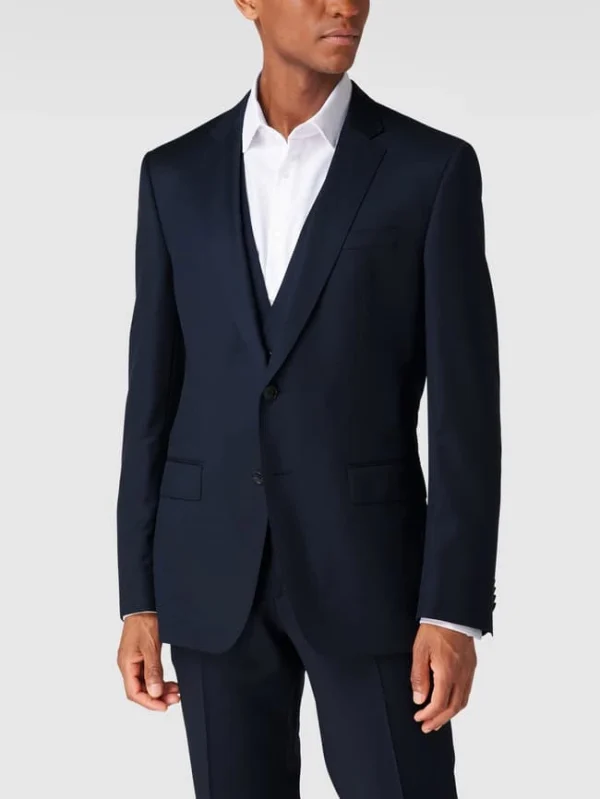 Budget ? BOSS Slim Fit 2-Knopf-Sakko Aus Reiner Schurwolle – Marineblau ⌛ 5