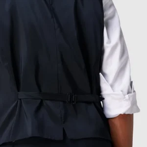 Auslauf ? BOSS Slim Fit Weste Aus Schurwolle – Marineblau ? 11