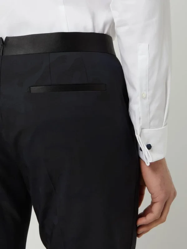 Großhandel ❤️ Tommy Hilfiger Slim Fit Smokinghose Mit Woll-Anteil – Marineblau ? 4