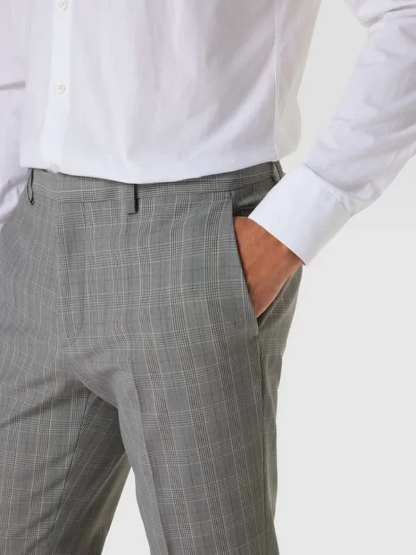 Angebote ? HUGO Hose Mit Glencheck-Muster Modell ‘Hesten’ – Hellgrau ? 4