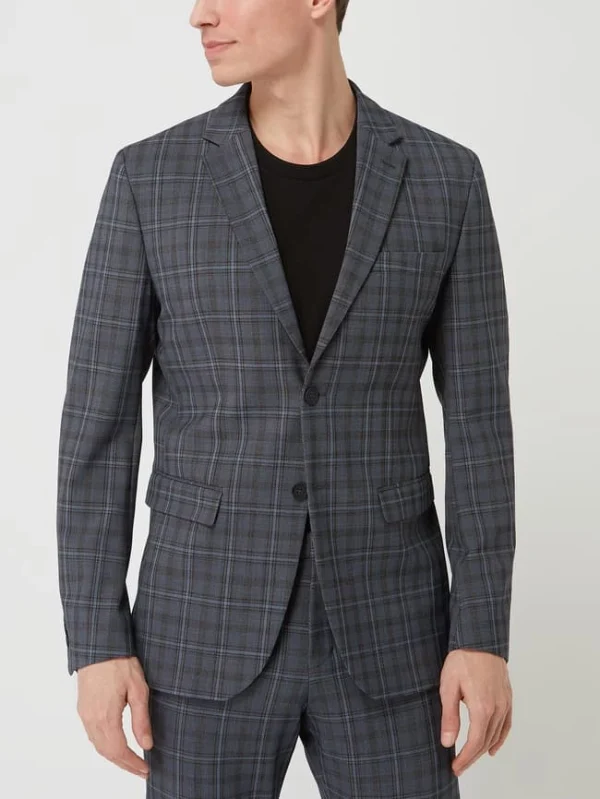 Aktion ✨ Selected Homme Slim Fit 2-Knopf-Sakko Mit Woll-Anteil Modell ‘Elon’ – Dunkelblau ? 5