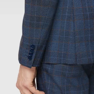 Am billigsten ? MCNEAL Super Slim Fit 2-Knopf-Sakko Mit Glencheck-Muster – Blau ? 11