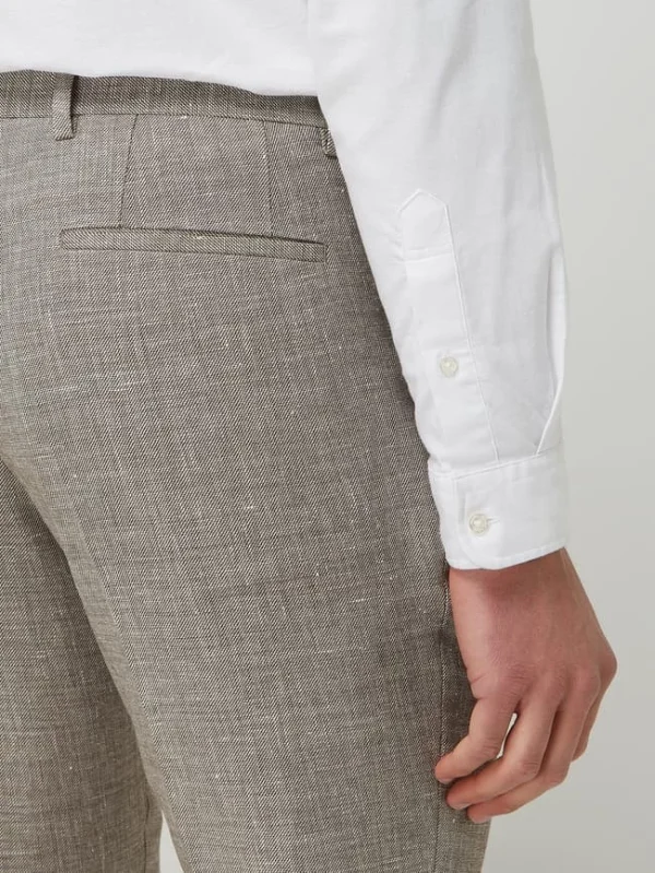 Blitzangebot ? Roy Robson Slim Fit Anzughose Aus Leinenmischung – Khaki ? 4