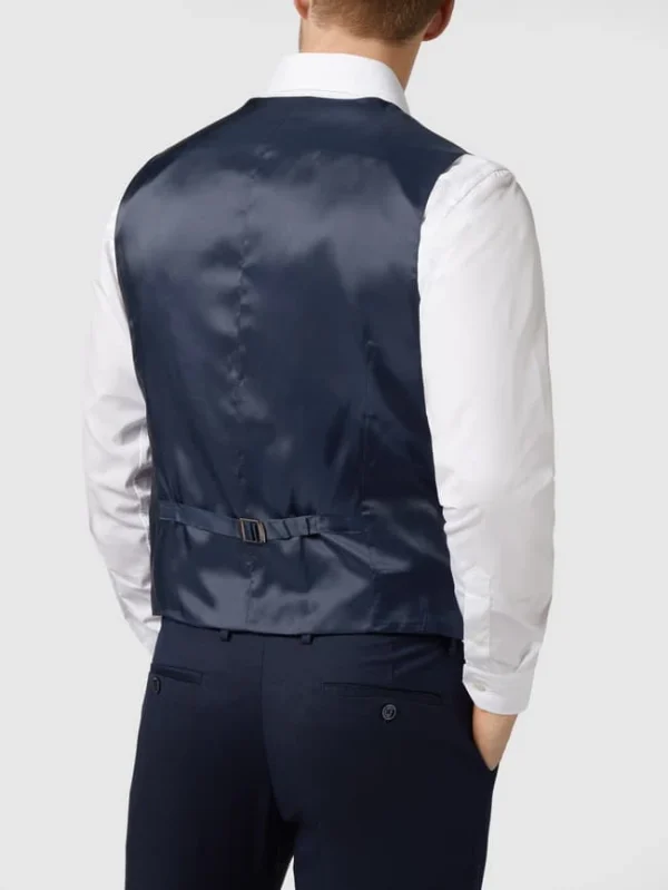 Blitzangebot ? MCNEAL Slim Fit Weste Mit Webmuster – Marineblau ✨ 6