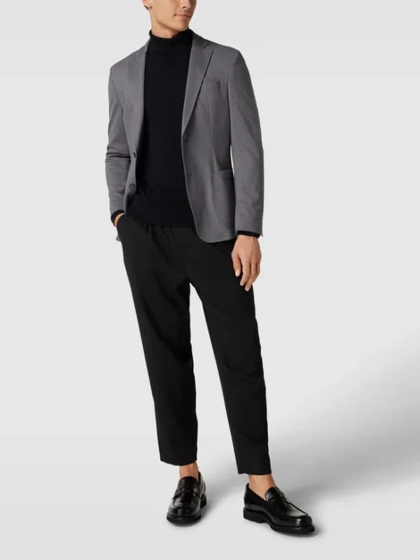 Bester Verkauf ? Baldessarini Slim Fit 2-Knopfsakko Mit Anstecknadel Modell ‘Seba’ – Silber Meliert ✔️ 1