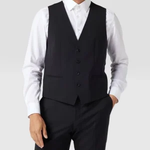 Budget ? BOSS Weste Mit Paspeltaschen Modell ‘Huge Vest’ – Schwarz ? 13