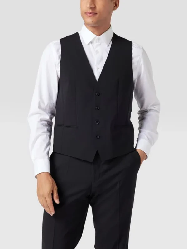 Budget ? BOSS Weste Mit Paspeltaschen Modell ‘Huge Vest’ – Schwarz ? 5