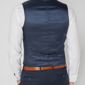 Blitzangebot ? MCNEAL Slim Fit Weste Mit Webmuster – Marineblau ✨ 18