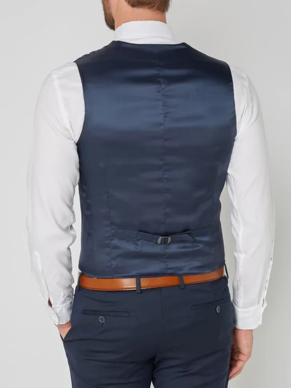 Blitzangebot ? MCNEAL Slim Fit Weste Mit Webmuster – Marineblau ✨ 7