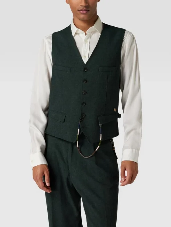 Bestes Angebot ? CG – Club Of Gents Weste Mit V-Ausschnitt Modell ‘Mason’ – Grün ? 5