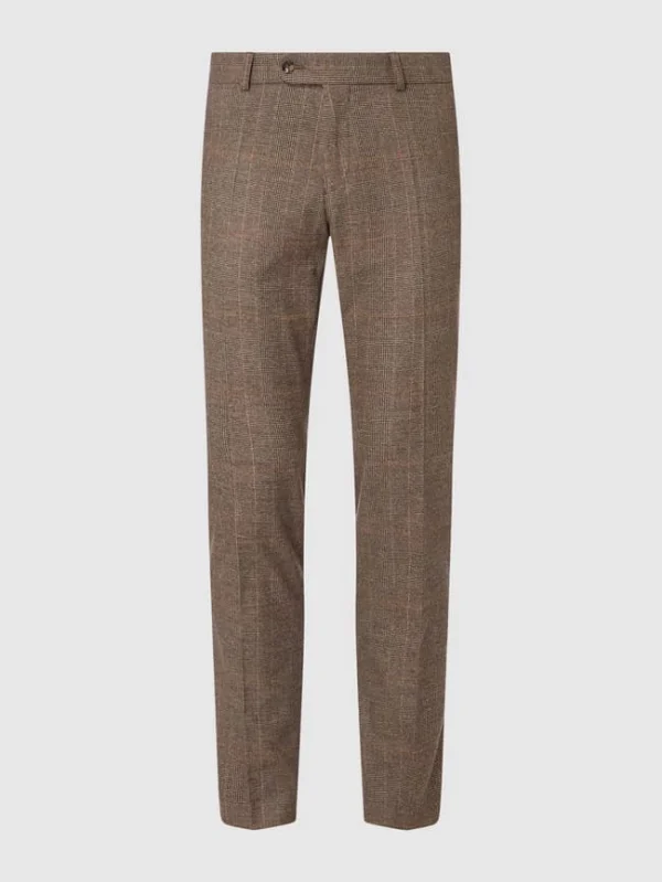 Billig ? Carl Gross Modern Fit Anzughose Mit Stretch-Anteil Modell ‘Tomte’ – Mittelbraun ? 1