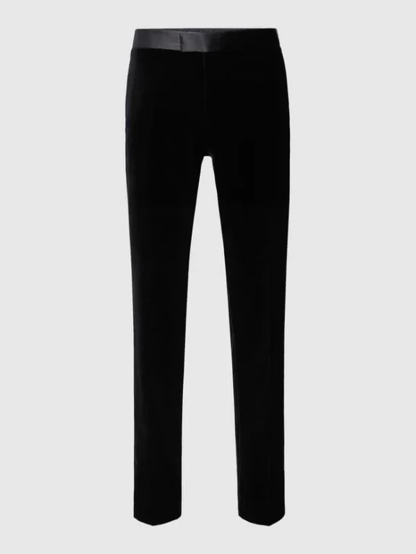 Coupon ? BOSS Slim Fit Anzughose Mit Kontrastbesatz – Schwarz ? 3