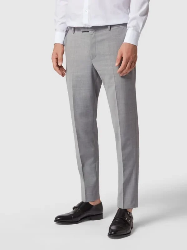 Brandneu ❤️ Strellson Slim Fit 2-Knopf-Sakko Mit Fallendem Revers ‘Flex Cross’ – Hellgrau ✔️ 8