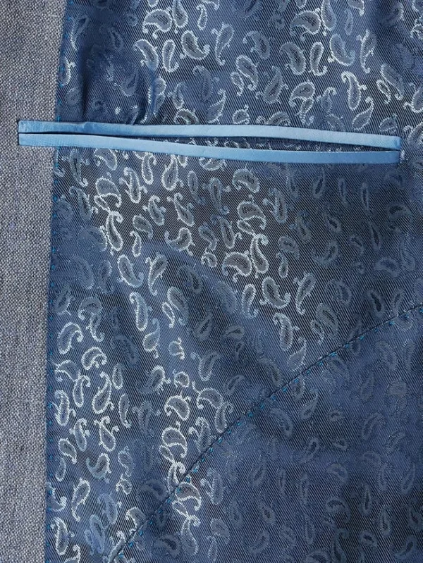 Blitzangebot ? Atelier Torino Slim Fit 2-Knopf-Sakko Aus Leinen-Schurwoll-Mix Modell ‘Tito’ – Bleu ? 7