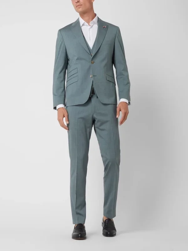 Budget ? Atelier Torino Slim Fit Anzughose Aus Schurwollmischung Modell ‘Cane’ – Grün ? 1