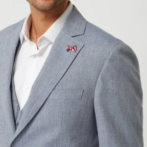 Blitzangebot ? Atelier Torino Slim Fit 2-Knopf-Sakko Aus Leinen-Schurwoll-Mix Modell ‘Tito’ – Bleu ? 12