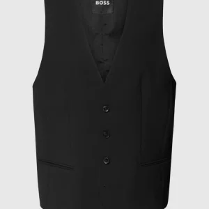 Budget ? BOSS Weste Mit Paspeltaschen Modell ‘Huge Vest’ – Schwarz ? 9