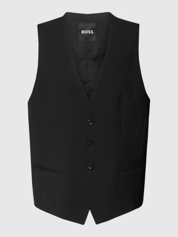 Budget ? BOSS Weste Mit Paspeltaschen Modell ‘Huge Vest’ – Schwarz ? 3