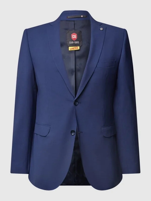 Angebote ? CG – Club Of Gents Slim Fit 2-Knopf-Sakko Mit Pattentaschen Modell ‘Caden’ – Marineblau ? 3