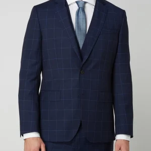 Blitzangebot ? BOSS Slim Fit 2-Knopf-Sakko Aus Schurwolle Modell ‘Huge’ – Blau ? 14