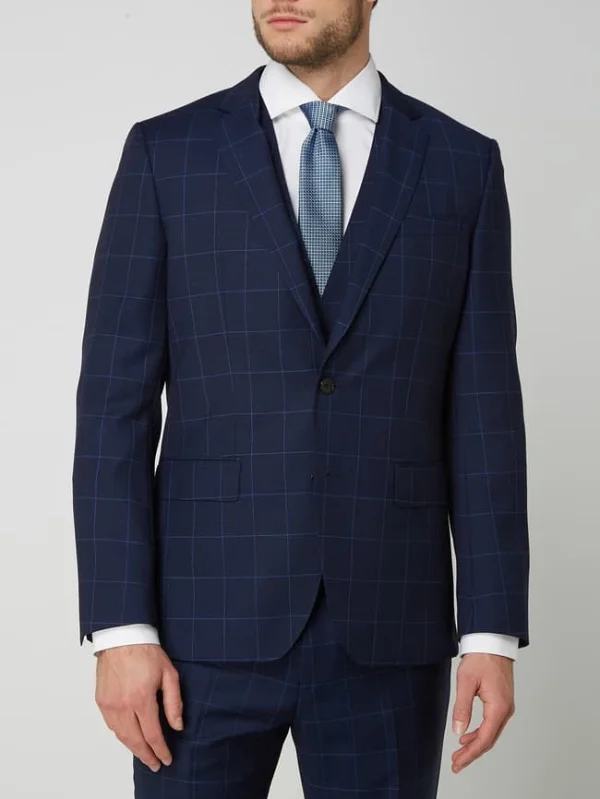 Blitzangebot ? BOSS Slim Fit 2-Knopf-Sakko Aus Schurwolle Modell ‘Huge’ – Blau ? 5