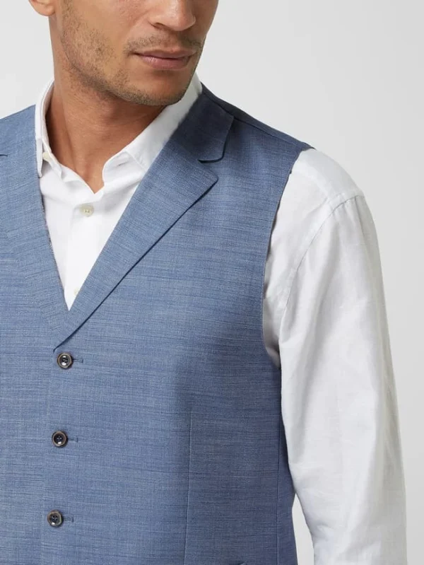 Schlussverkauf ? Atelier Torino Weste Aus Schurwollmischung Modell ‘Orazio’ – Blau ? 4