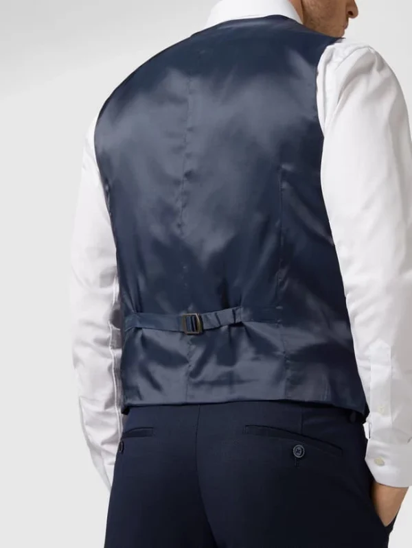 Blitzangebot ? MCNEAL Slim Fit Weste Mit Webmuster – Marineblau ✨ 4