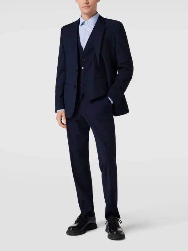 Schlussverkauf ? BOSS Anzughose In Unifarbenem Design – Marineblau ⌛ 1