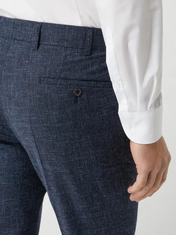 Rabatt ? Atelier Torino Slim Fit Anzughose Mit Leinen-Anteil – Marineblau ? 4