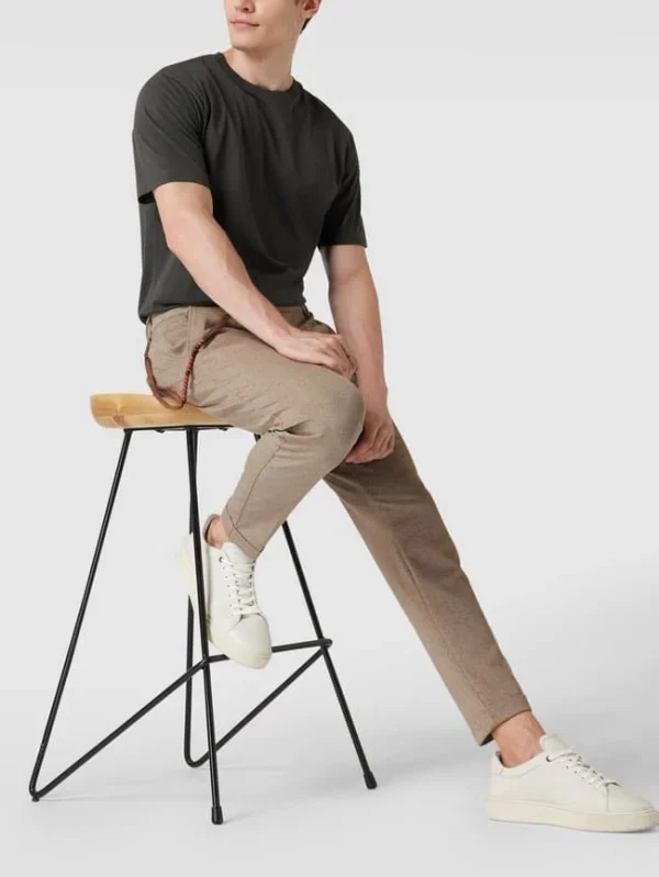 Aktion ? CG – Club Of Gents Stoffhose Mit Hahnentrittmuster – Beige ? 1