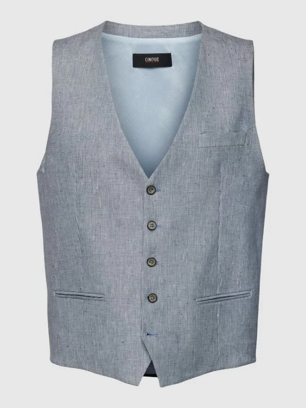 Bester Verkauf ? Cinque Regular Fit Weste Aus Leinenmischung Modell ‘Civitra’ – ? Jeans ? 3