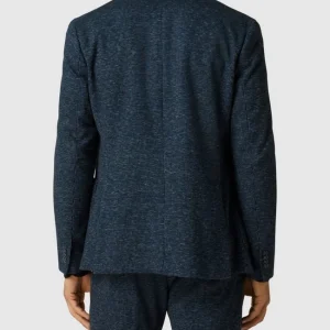 Aktion ? MCNEAL Slim Fit 2-Knopf-Sakko Mit Hahnentrittmuster – Blau ⭐ 15