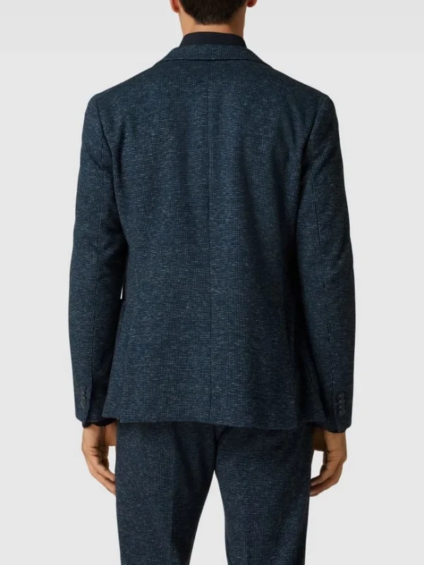 Aktion ? MCNEAL Slim Fit 2-Knopf-Sakko Mit Hahnentrittmuster – Blau ⭐ 6