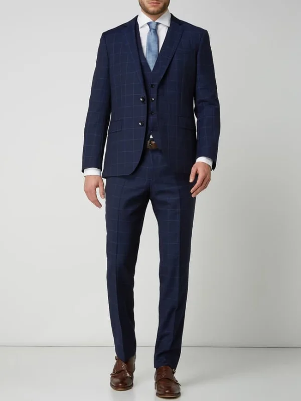 Blitzangebot ? BOSS Slim Fit 2-Knopf-Sakko Aus Schurwolle Modell ‘Huge’ – Blau ? 1