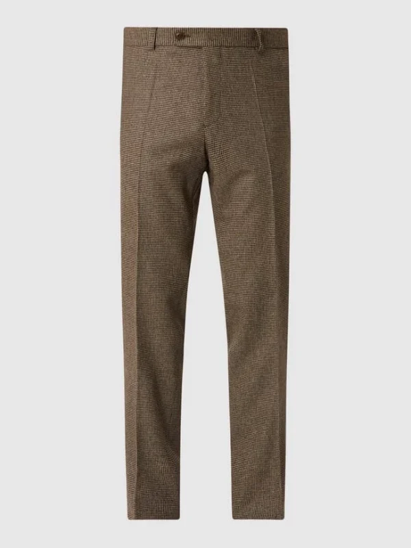 Auslauf ? Carl Gross Modern Fit Anzughose Aus Wollmischung Modell ‘Shiver’ – Beige ? 3