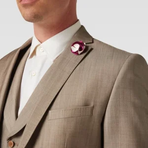 Neu ✔️ CG – Club Of Gents Slim Fit 2-Knopf-Sakko Mit Zier-Detail – Beige ? 11