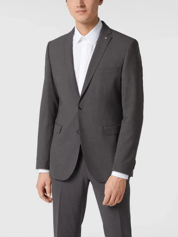 Bestpreis ? CG – Club Of Gents Slim Fit 2-Knopf-Sakko Mit Pattentaschen Modell ‘Caden’ – Dunkelgrau ⭐ 5