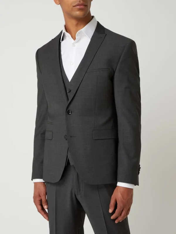 Großhandel ? Cinque Slim Fit 2-Knopf-Sakko Mit Stretch-Anteil Modell ‘CiCastello’ – ‘CIPOWERSTRETCH’ – Mittelgrau ✨ 5