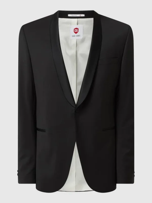 Top 10 ✨ CG – Club Of Gents Slim Fit Smokingjacke Aus Schurwolle Modell ‘Princeton’ – Schwarz ? 3