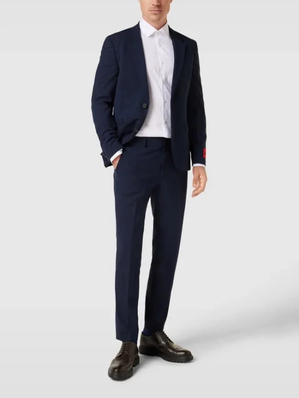 Brandneu ? HUGO Hose Mit Glencheck-Muster Modell ‘Hesten’ – Marineblau ✔️ 1