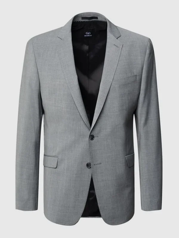 Brandneu ❤️ Strellson Slim Fit 2-Knopf-Sakko Mit Fallendem Revers ‘Flex Cross’ – Hellgrau ✔️ 3