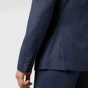 Am billigsten ? MCNEAL Slim Fit 2-Knopf-Sakko Mit Webmuster – Marineblau ? 11