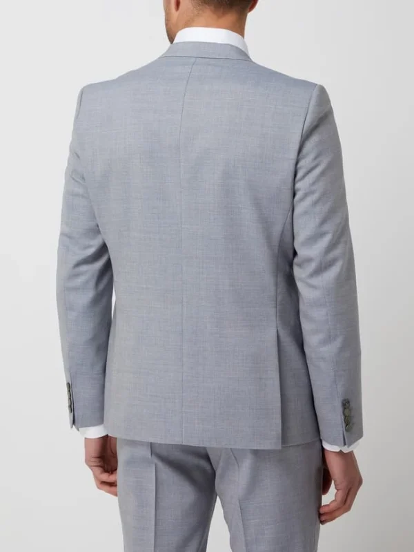 Auslauf ? DIGEL Slim Fit 2-Knopf-Sakko Aus Schurwolle Modell ‘Rod’ – Hellblau ? 8