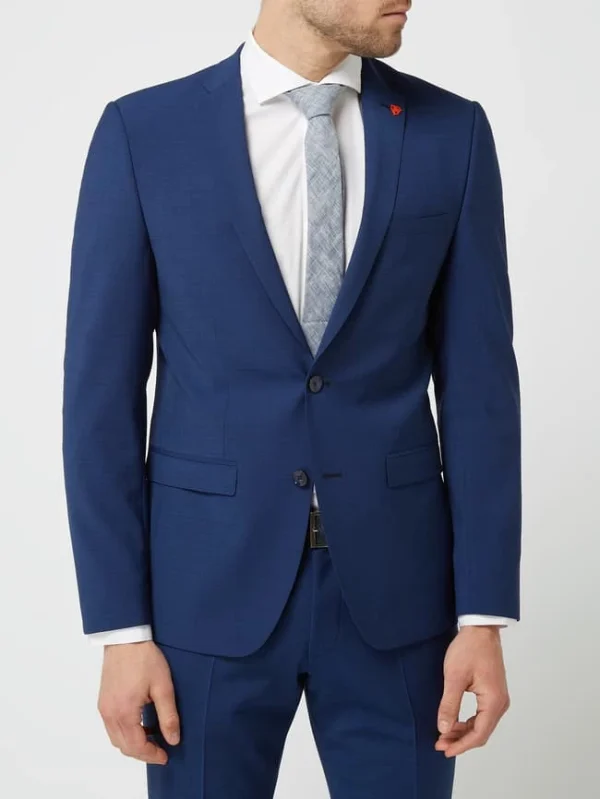 Bestpreis ? Roy Robson Extra Slim Fit 2-Knopf-Sakko Mit Schurwoll-Anteil – Blau ? 5